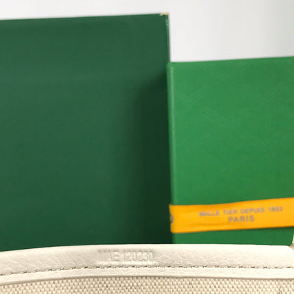 SMALL BELHARRA 24 IN WHITE GOYARDINE CANVAS AND LAMBSKIN