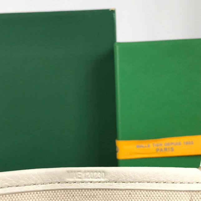 SMALL BELHARRA 24 IN WHITE GOYARDINE CANVAS AND LAMBSKIN