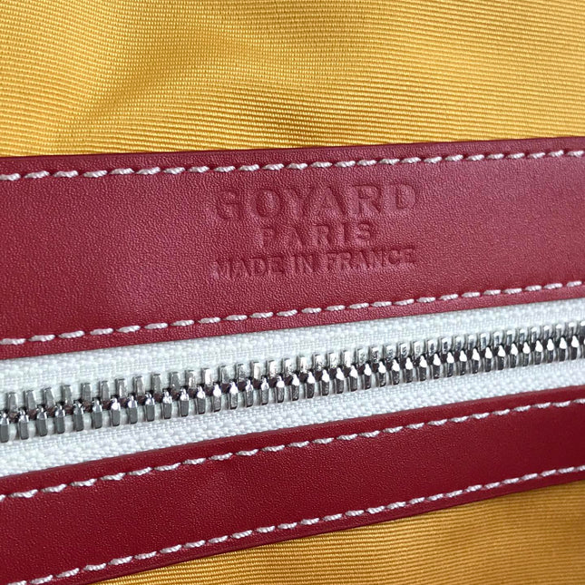 BOSTON 50 BAG IN RED GOYARDINE CANVAS AND CALFSKIN TRIM