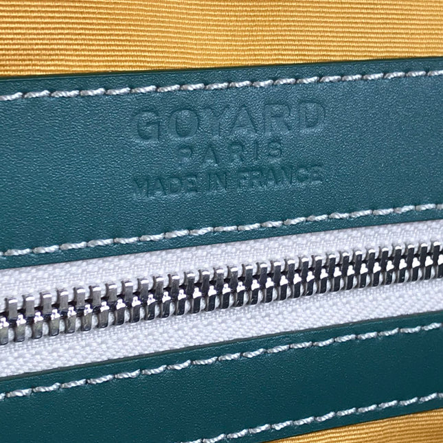 BOSTON 50 BAG IN GREEN GOYARDINE CANVAS AND CALFSKIN TRIM
