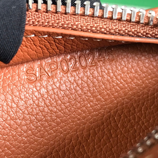 HIRONDELLE BAG 25 IN TAN LAMBSKIN AND BLACK GOYARDINE CANVAS