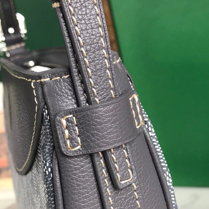 HIRONDELLE BAG 25 IN GRAY LAMBSKIN AND GOYARDINE CANVAS