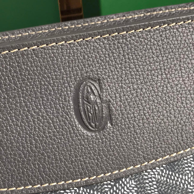 HIRONDELLE BAG 25 IN GRAY LAMBSKIN AND GOYARDINE CANVAS