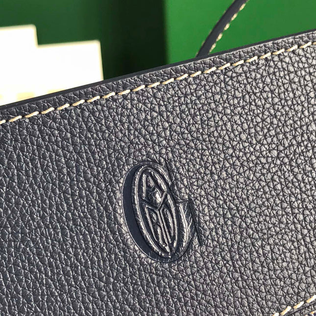 HIRONDELLE BAG 25 IN NAVY BLUE LAMBSKIN AND GOYARDINE CANVAS