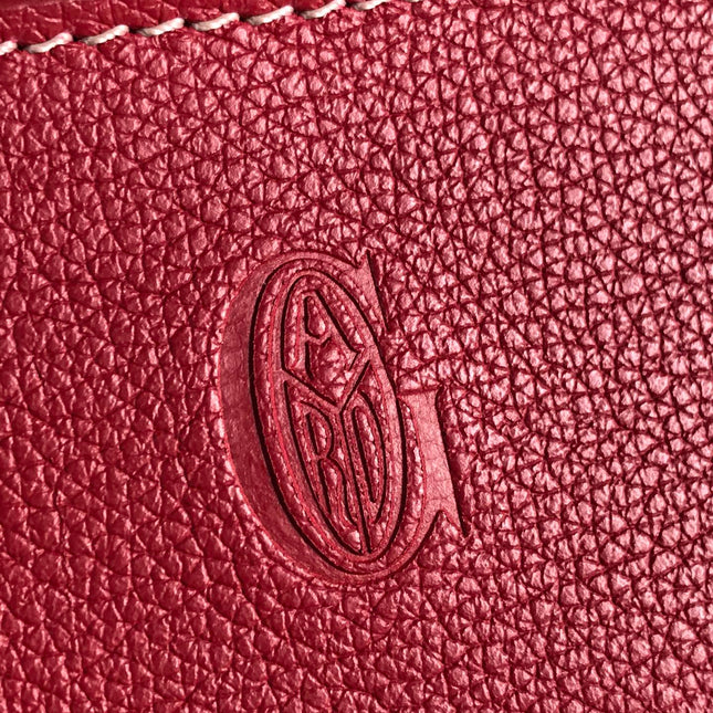 HIRONDELLE BAG 25 IN CLASSIC RED LAMBSKIN AND GOYARDINE CANVAS