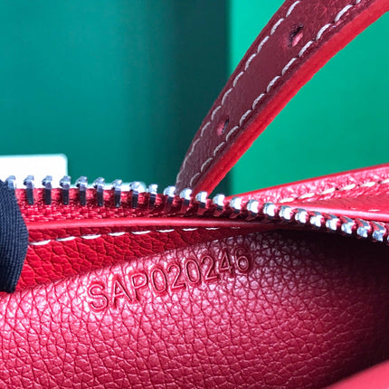 HIRONDELLE BAG 25 IN CLASSIC RED LAMBSKIN AND GOYARDINE CANVAS