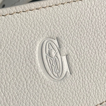 HIRONDELLE BAG 25 IN WHITE LAMBSKIN AND GOYARDINE CANVAS