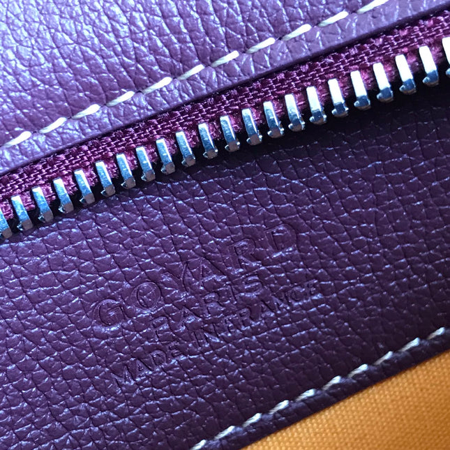 HIRONDELLE BAG 25 IN WINE RED LAMBSKIN AND GOYARDINE CANVAS