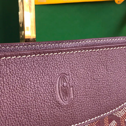 HIRONDELLE BAG 25 IN WINE RED LAMBSKIN AND GOYARDINE CANVAS