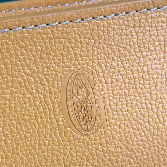 HIRONDELLE BAG 25 IN YELLOW LAMBSKIN AND GOYARDINE CANVAS