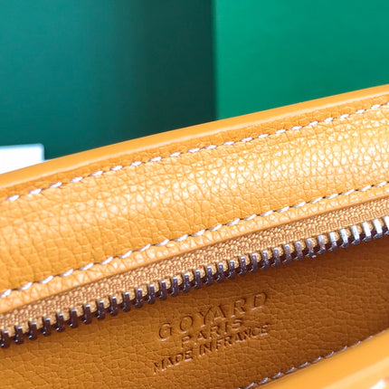 HIRONDELLE BAG 25 IN YELLOW LAMBSKIN AND GOYARDINE CANVAS