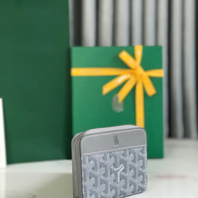 MATIGNON MINI WALLET 11 IN GRAY GOYARDINE CANVAS AND CALFSKIN