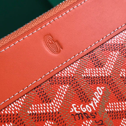 MATIGNON MINI WALLET 11 IN ORANGE GOYARDINE CANVAS AND CALFSKIN