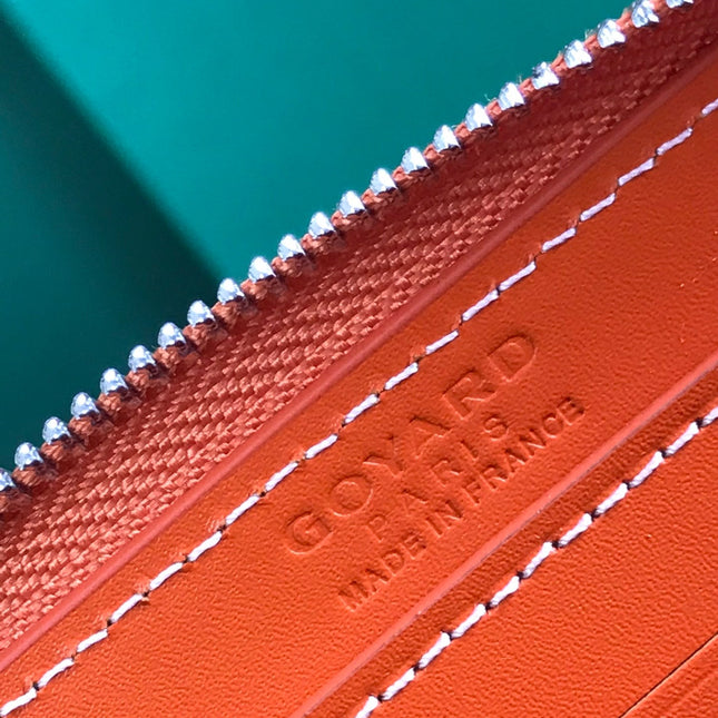 MATIGNON MINI WALLET 11 IN ORANGE GOYARDINE CANVAS AND CALFSKIN