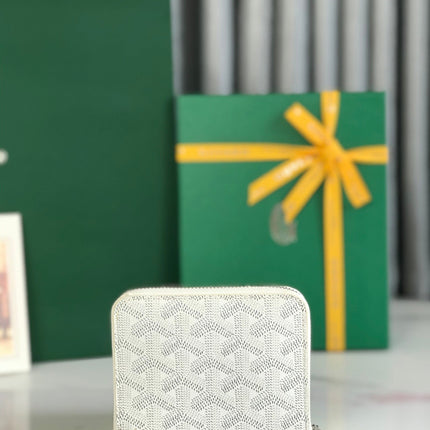 MATIGNON MINI WALLET 11 IN WHITE GOYARDINE CANVAS AND CALFSKIN