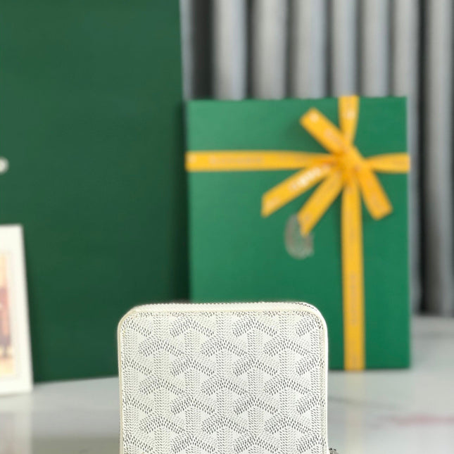 MATIGNON MINI WALLET 11 IN WHITE GOYARDINE CANVAS AND CALFSKIN