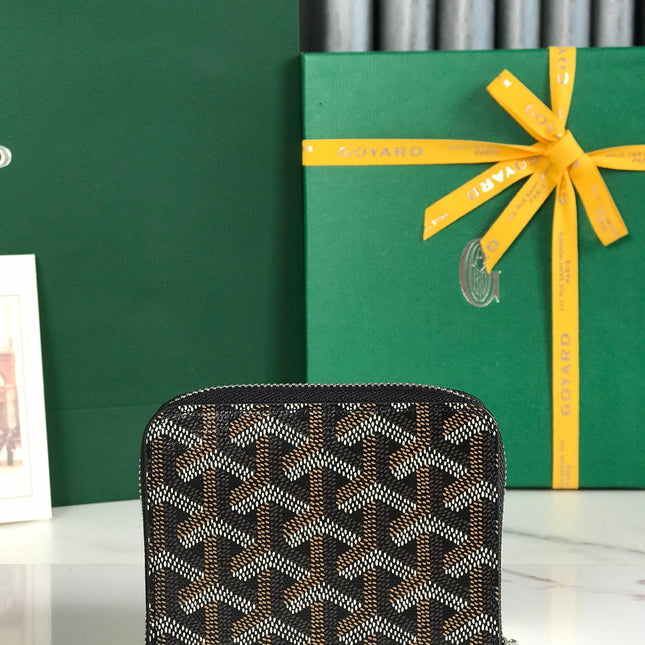 MATIGNON MINI WALLET 11 IN BLACK GOYARDINE CANVAS AND CALFSKIN