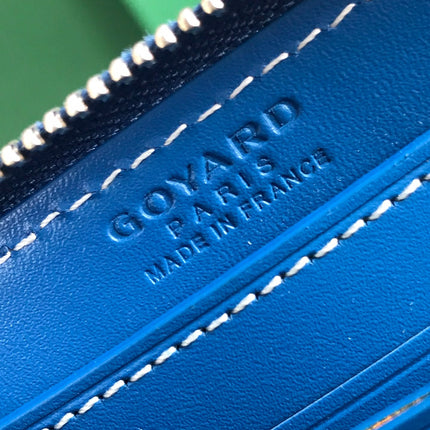 MATIGNON MINI WALLET 11 IN SAPPHIRE BLUE GOYARDINE CANVAS AND CALFSKIN