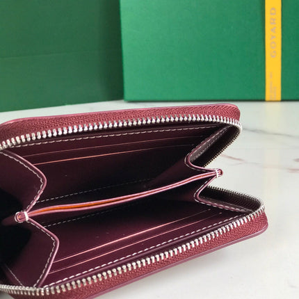 MATIGNON MINI WALLET 11 IN WINE RED GOYARDINE CANVAS AND CALFSKIN