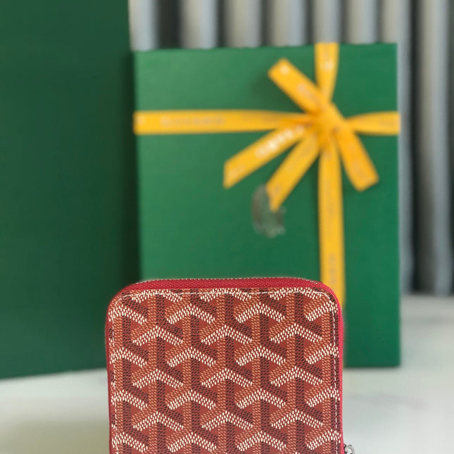 MATIGNON MINI WALLET 11 IN CLASSIC RED GOYARDINE CANVAS AND CALFSKIN