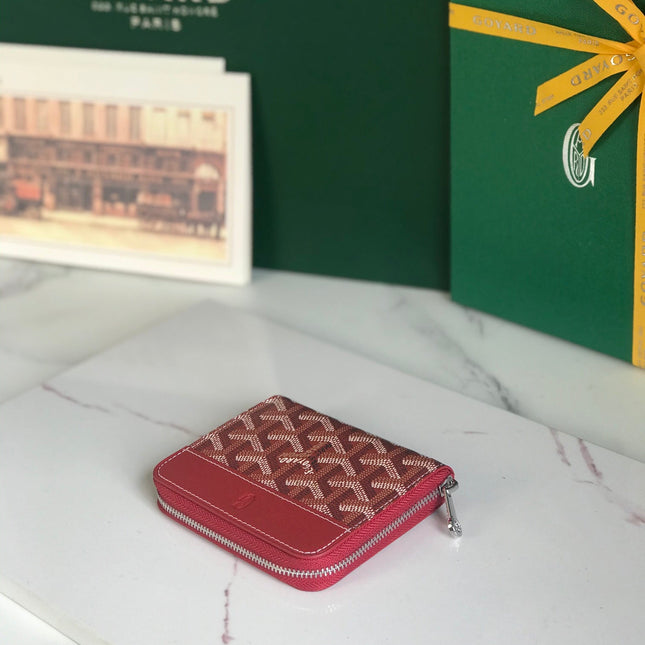 MATIGNON MINI WALLET 11 IN CLASSIC RED GOYARDINE CANVAS AND CALFSKIN