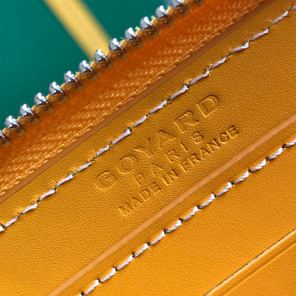 MATIGNON MINI WALLET 11 IN YELLOW GOYARDINE CANVAS AND CALFSKIN