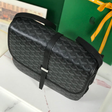 BELVEDERE MM BAG 28 IN BLACK GOYARDINE CANVAS AND CALFSKIN