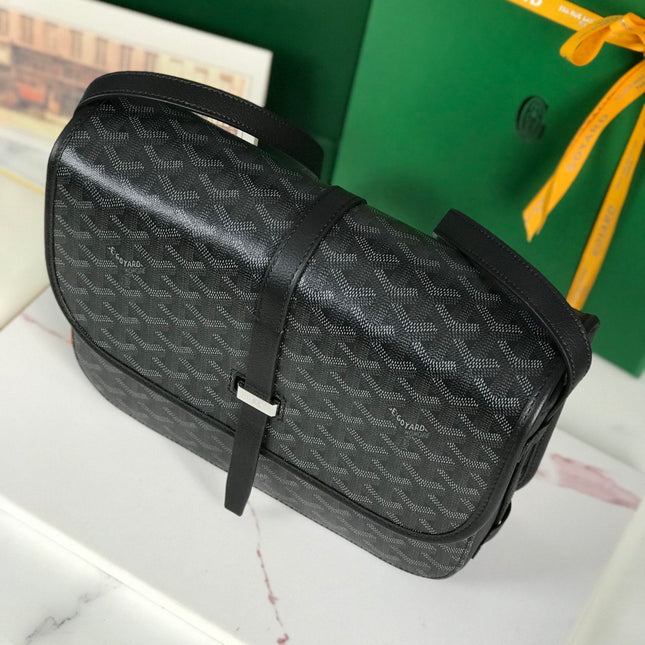 BELVEDERE MM BAG 28 IN BLACK GOYARDINE CANVAS AND CALFSKIN