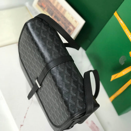 BELVEDERE MM BAG 28 IN BLACK GOYARDINE CANVAS AND CALFSKIN