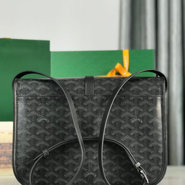 BELVEDERE MM BAG 28 IN BLACK GOYARDINE CANVAS AND CALFSKIN