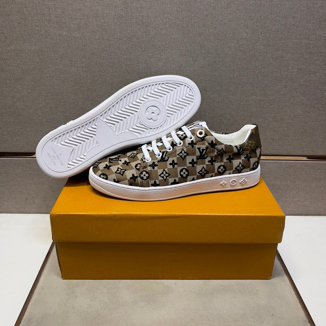 LV TRAINER PEANUT BROWN MIX BLACK DAMIER BREATHABLE FABRIC
