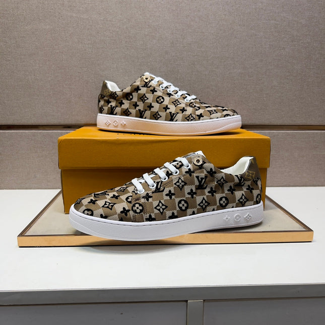 LV TRAINER PEANUT BROWN MIX BLACK DAMIER BREATHABLE FABRIC