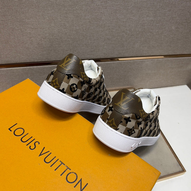 LV TRAINER PEANUT BROWN MIX BLACK DAMIER BREATHABLE FABRIC