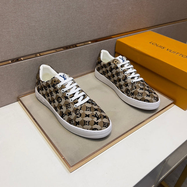 LV TRAINER PEANUT BROWN MIX BLACK DAMIER BREATHABLE FABRIC