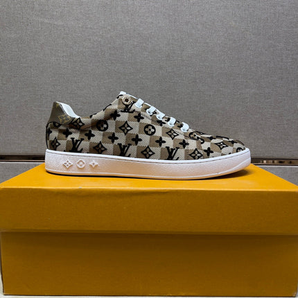 LV TRAINER PEANUT BROWN MIX BLACK DAMIER BREATHABLE FABRIC