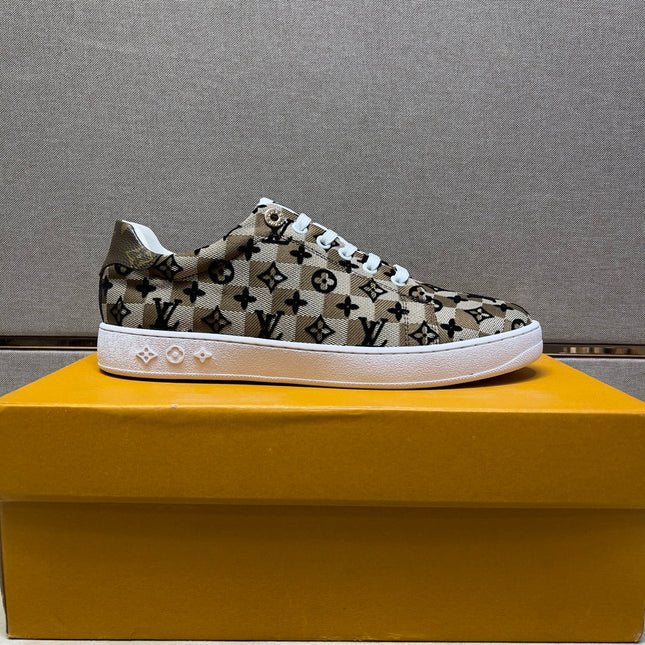LV TRAINER PEANUT BROWN MIX BLACK DAMIER BREATHABLE FABRIC