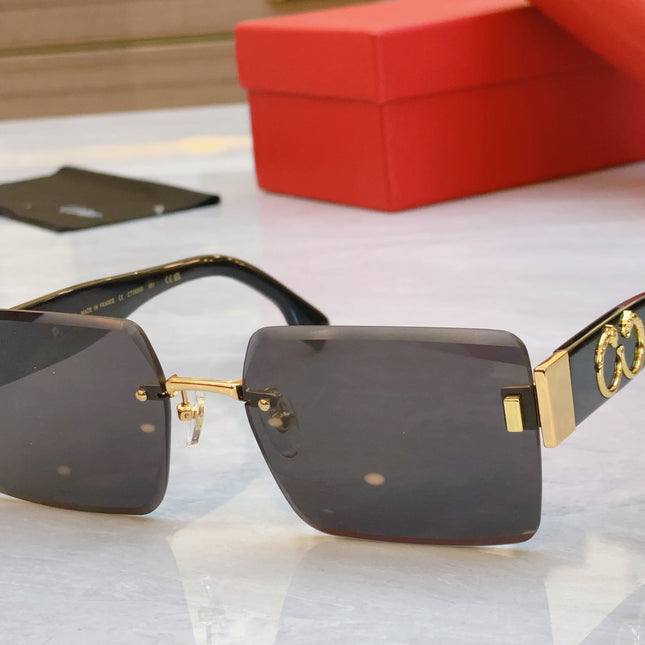 PANTHÈRE GEOMETRIC SUNGLASSES CT00636S IN METAL AND ACETATE