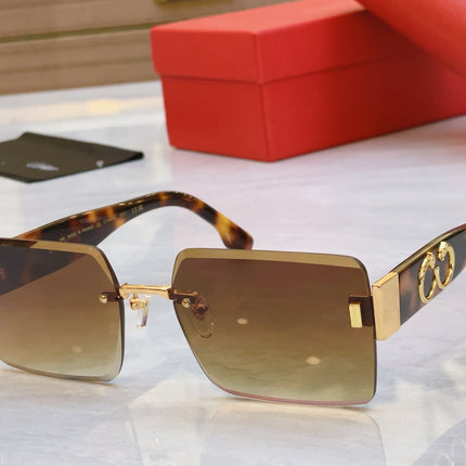 PANTHÈRE GEOMETRIC SUNGLASSES CT00636S IN METAL AND ACETATE