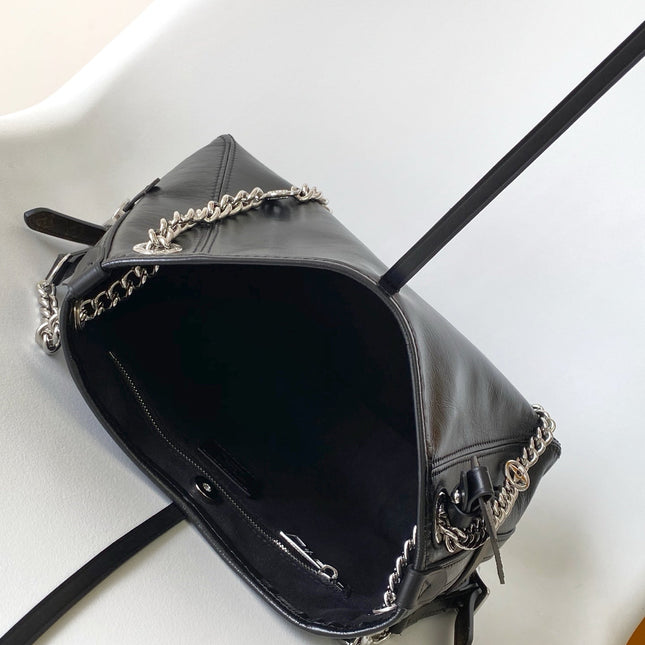 CARRYALL BB BAG 26 IN BLACK SHEEPSKIN MAGNETIC CLASP