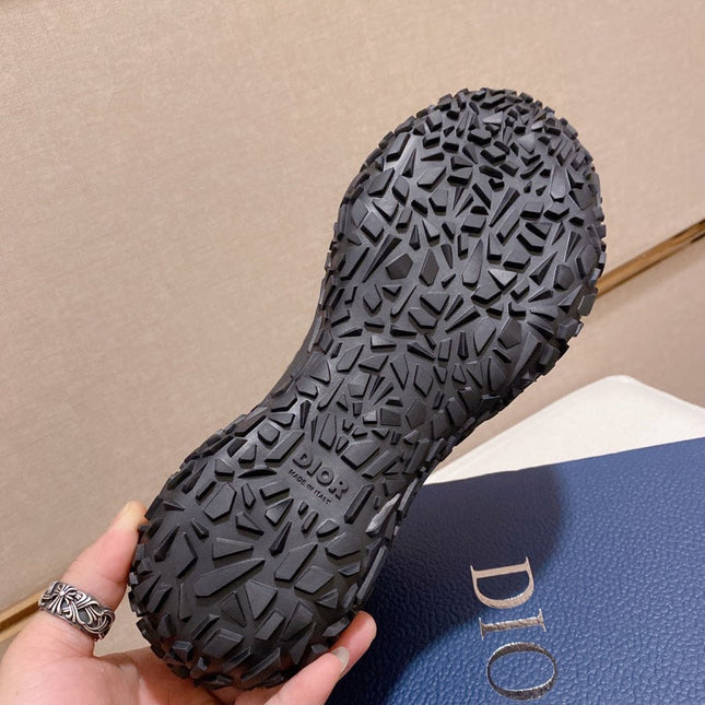 CD B28 HIGH SHOES BLACK AND BEIGE JACQUARD