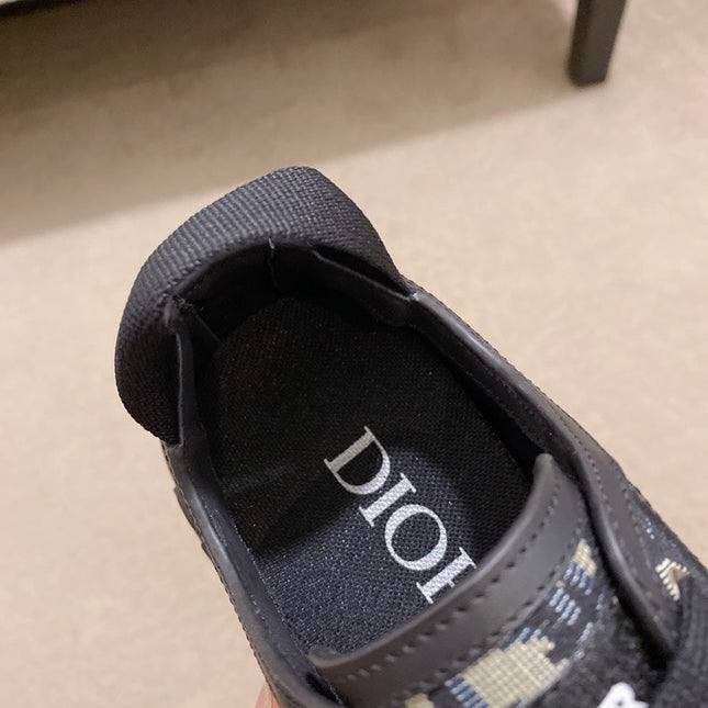 CD B28 LOW SHOES BLACK AND BEIGE JACQUARD