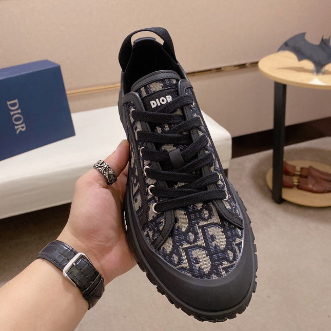 CD B28 LOW SHOES BLACK AND BEIGE JACQUARD