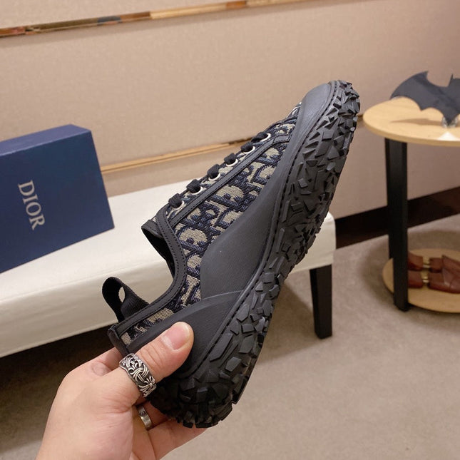 CD B28 LOW SHOES BLACK AND BEIGE JACQUARD