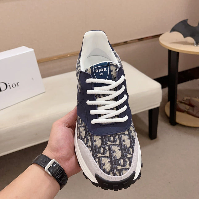 CD CROSS SNEAKER NAVY AND BEIGE SUEDE