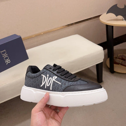 CD HOMME THICK-SOLE SNEAKERS BLACK CALFSKIN