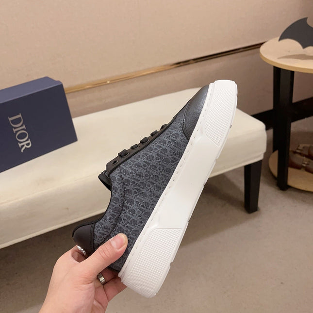 CD HOMME THICK-SOLE SNEAKERS BLACK CALFSKIN