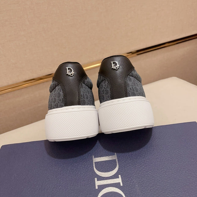 CD HOMME THICK-SOLE SNEAKERS BLACK CALFSKIN