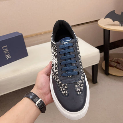 CD HOMME THICK-SOLE SNEAKERS NAVY CALFSKIN