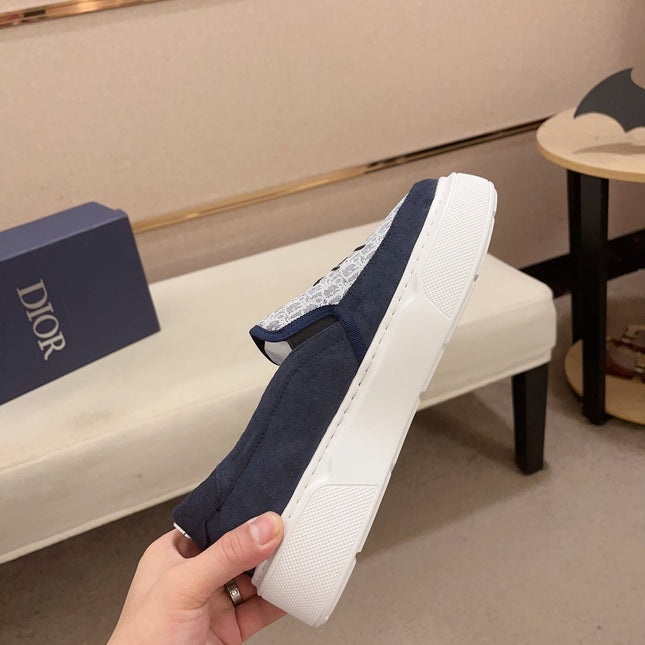 CD B23 SLIP ON NAVY SUEDE AND JACQUARD