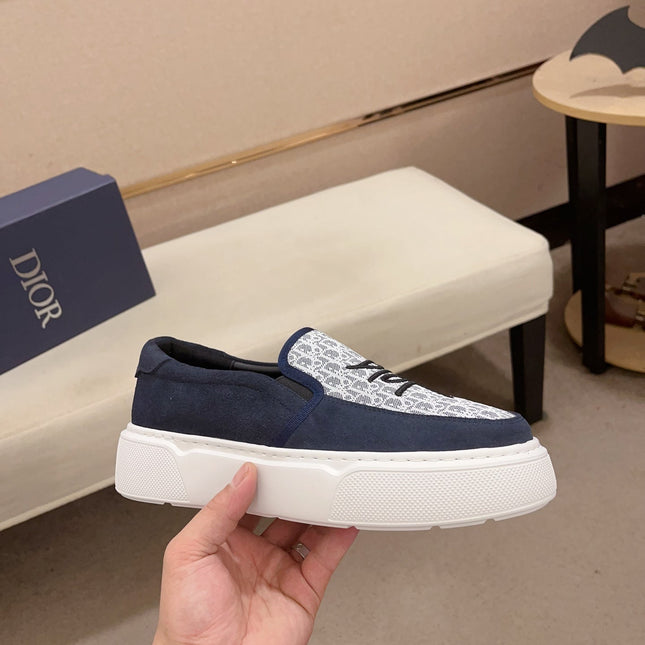 CD B23 SLIP ON NAVY SUEDE AND JACQUARD